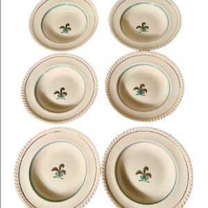 6 Vintage Johnson Bros Old English Rimmed Soup Bowls 8" × 1 - 1/4" Deep.